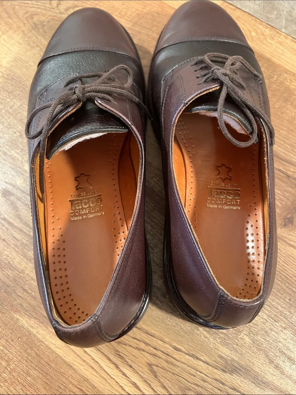 Mephisto Marlon Melchior Men 10 Brown Leather Cap Toe Derby Dress Shoes Rubber